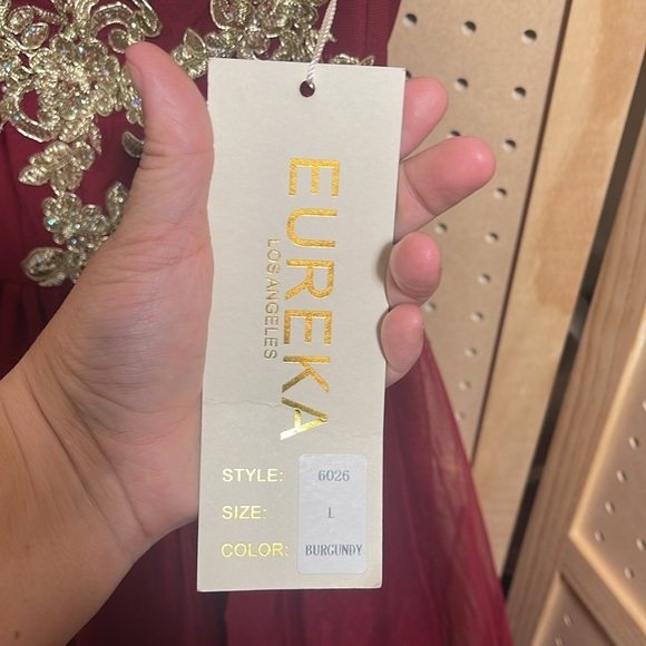 NWT Eureka large burgundy gown dress - Picture 7 of 11